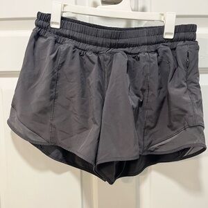 Lululemon Gray Hotty Hot Low-Rise Lined Shorts 4”
